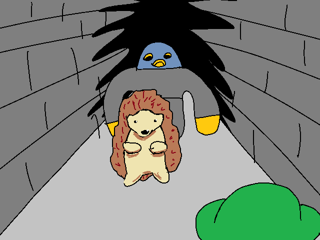 Pinecone freaking the fuck out about being mugged